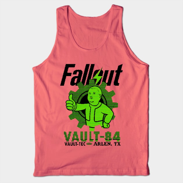 Vault Boy Bobby pixelated terminal green Tank Top by okan